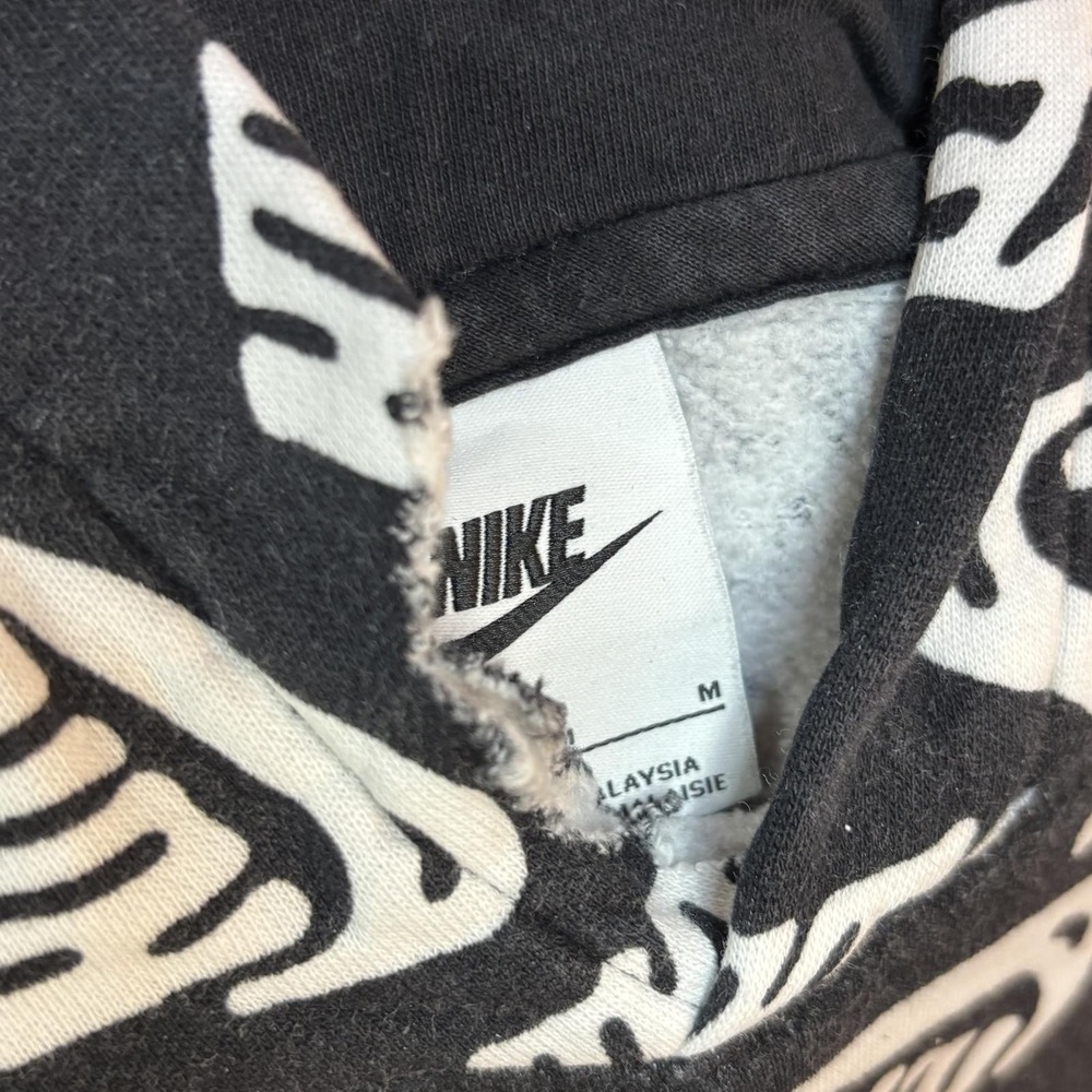 Nike All Over Print Black Logo Hoodie Men's M Sweatshirt Athletic SEE DESC - Picture 5 of 8